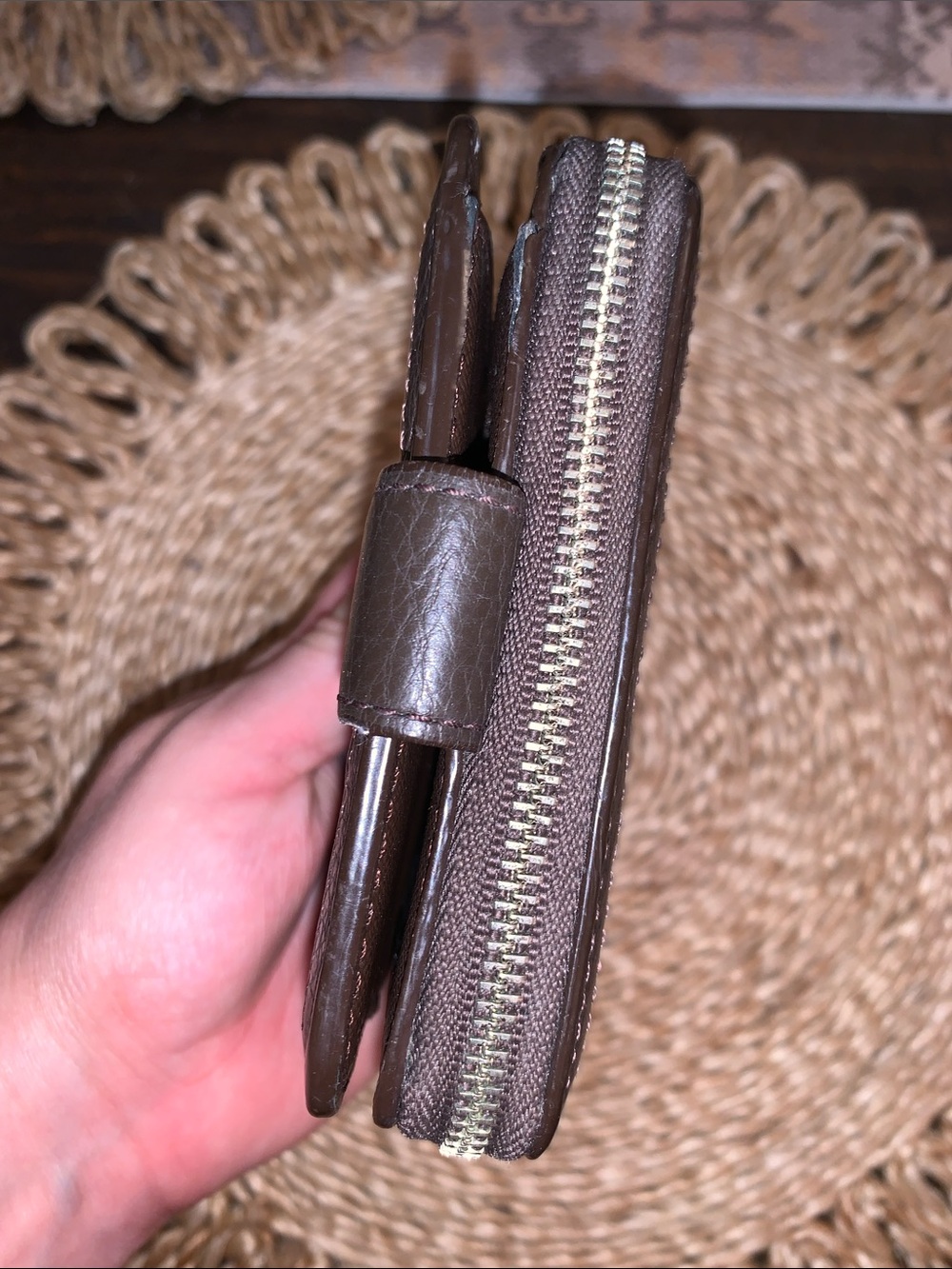 Coach Parker Brown Signature Canvas and Leather Zip Wallet - Picture 11 of 11